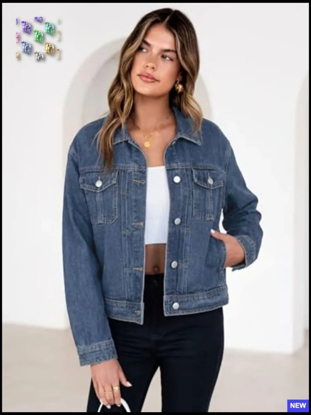 Classic Denim Jacket Button Down Long Sleeve Regular Fit Layering Essential